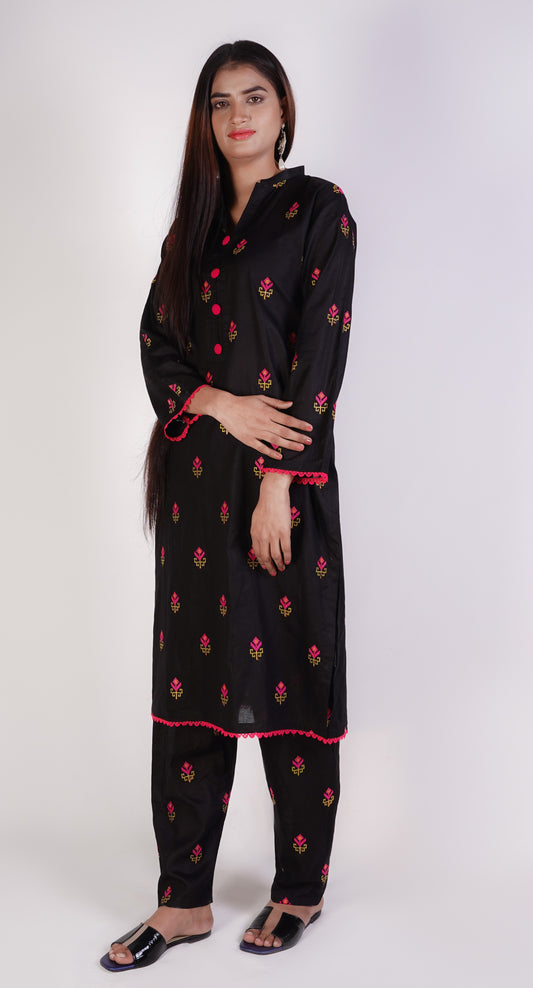 Cotton Lawn - Embroided Suit - D015