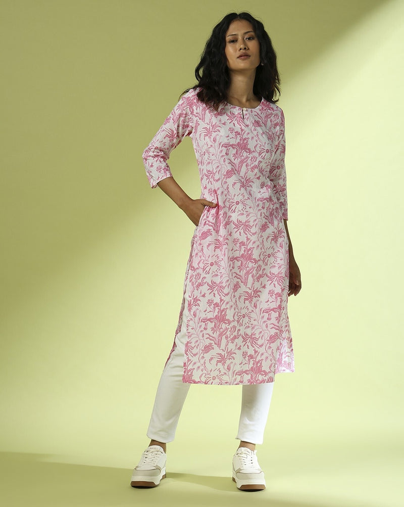 Printed kurta only -D077