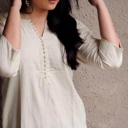 White Simple Straight Kurta