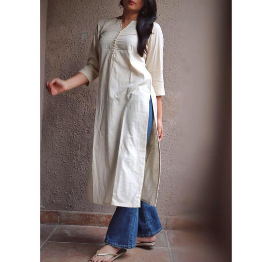 White Simple Straight Kurta